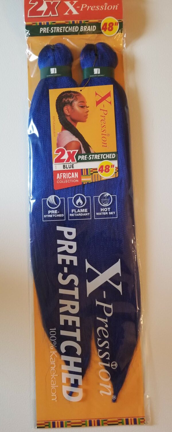 Color Blue - X-pression Xpression Expression 48" Sensationnel Braiding hair 2X Pre-Stretched