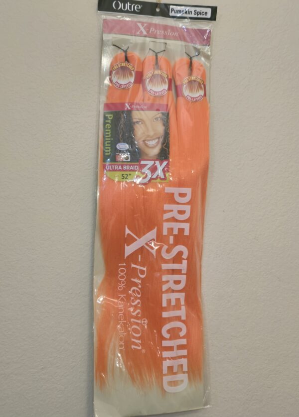 Color PUMPKIN SPICE - X-pression Xpression Expression - Outre X-Pression Braid - Pre Stretched Braid 52" 3X - Image 4