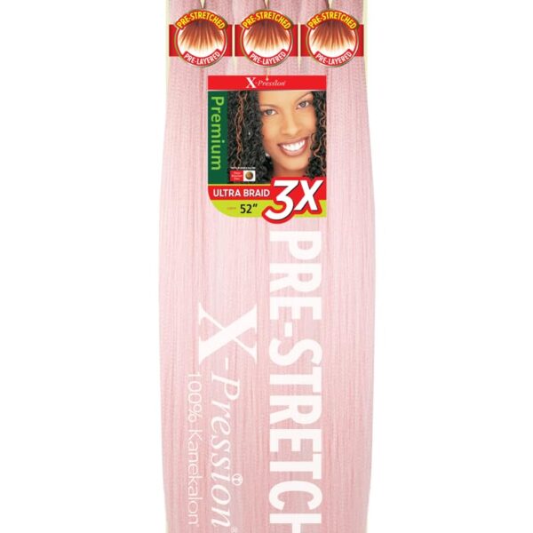 Color BABY PINK - X-pression Xpression Expression - Outre X-Pression Braid - Pre Stretched Braid 52" 3X